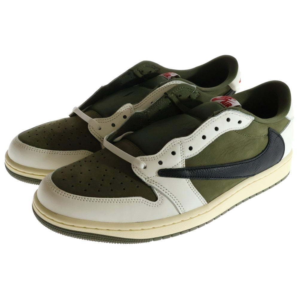 NIKE(ナイキ) ×TRAVIS SCOTT AIR JORDAN 1 LOW OG REVERSE OLIVE エアジョーダン 1 リバース オリーブ ローカットスニーカー カーキ US11.5/29.5cm DM7866-200