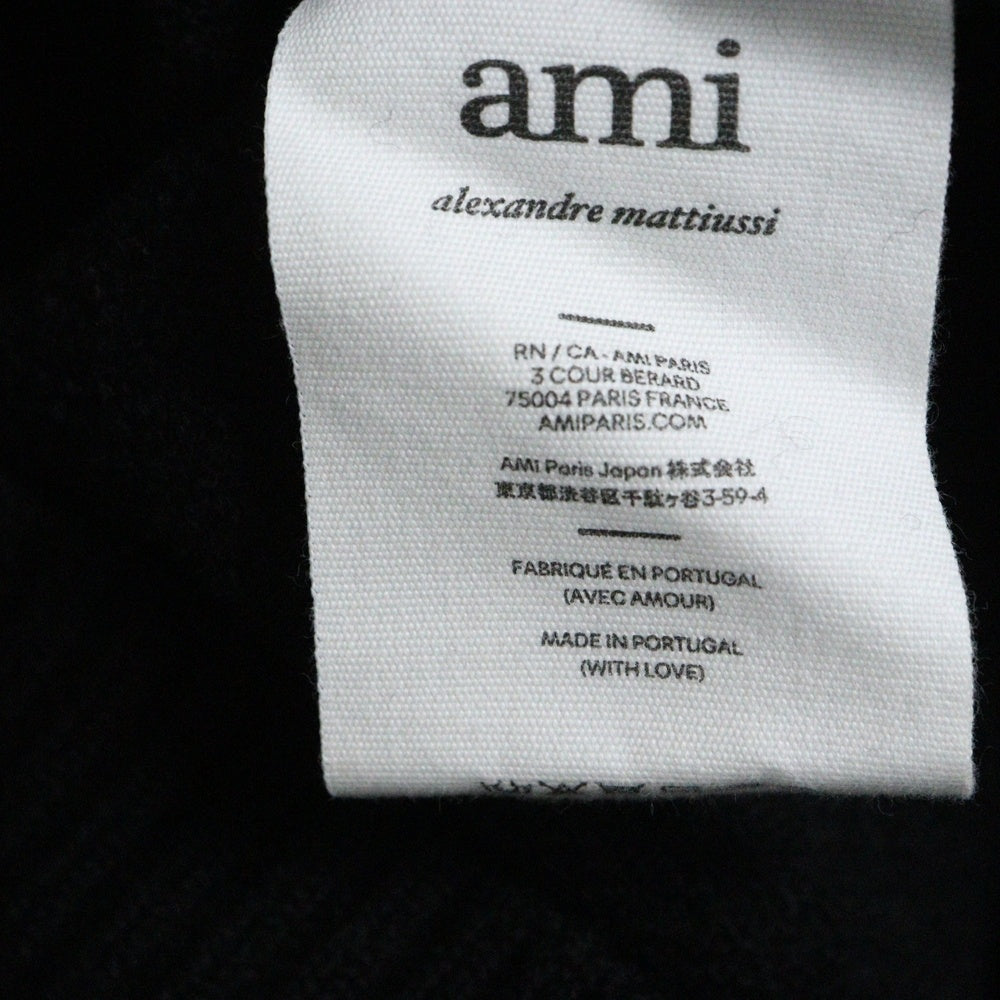 AMI Alexandre Mattiussi(アミアレクサンドルマテュッシ) Ami de Coeur メリノウールフェルト ニット セーター ブラック H21K009 018