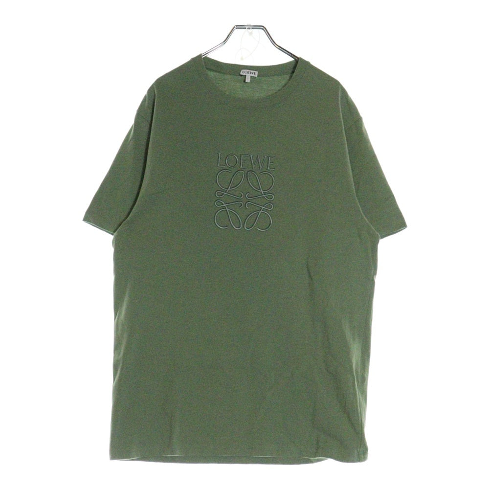 LOEWE(ロエベ) REGULAR FIT T-SHIRT フロント アナグラムロゴ刺繍 半袖Tシャツ カットソー カーキ H526Y22XB8