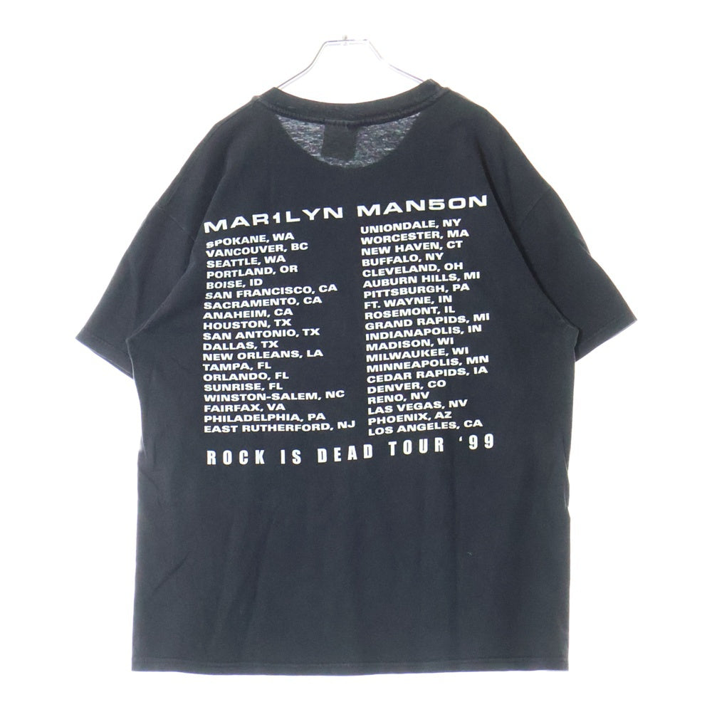 VINTAGE(ヴィンテージ) 90s MARILYN MANSON Sex Drugs and Rock&Roll Tour フロントプリント 半袖Tシャツ カットソー ブラック