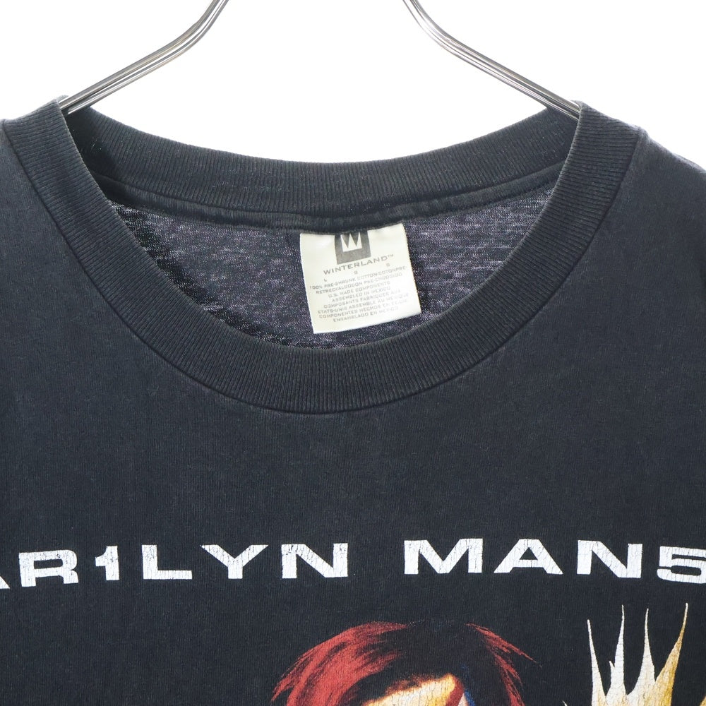 VINTAGE(ヴィンテージ) 90s MARILYN MANSON Sex Drugs and Rock&Roll Tour フロントプリント 半袖Tシャツ カットソー ブラック