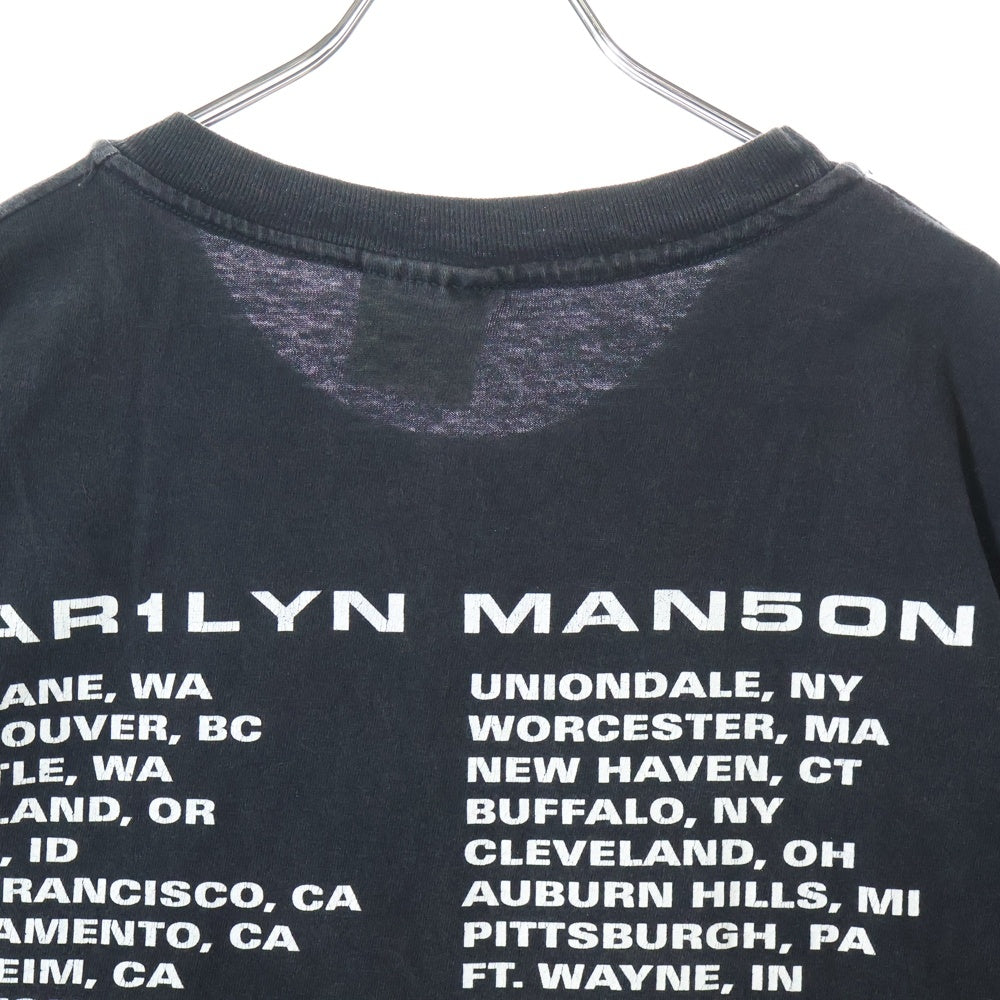 VINTAGE(ヴィンテージ) 90s MARILYN MANSON Sex Drugs and Rock&Roll Tour フロントプリント 半袖Tシャツ カットソー ブラック