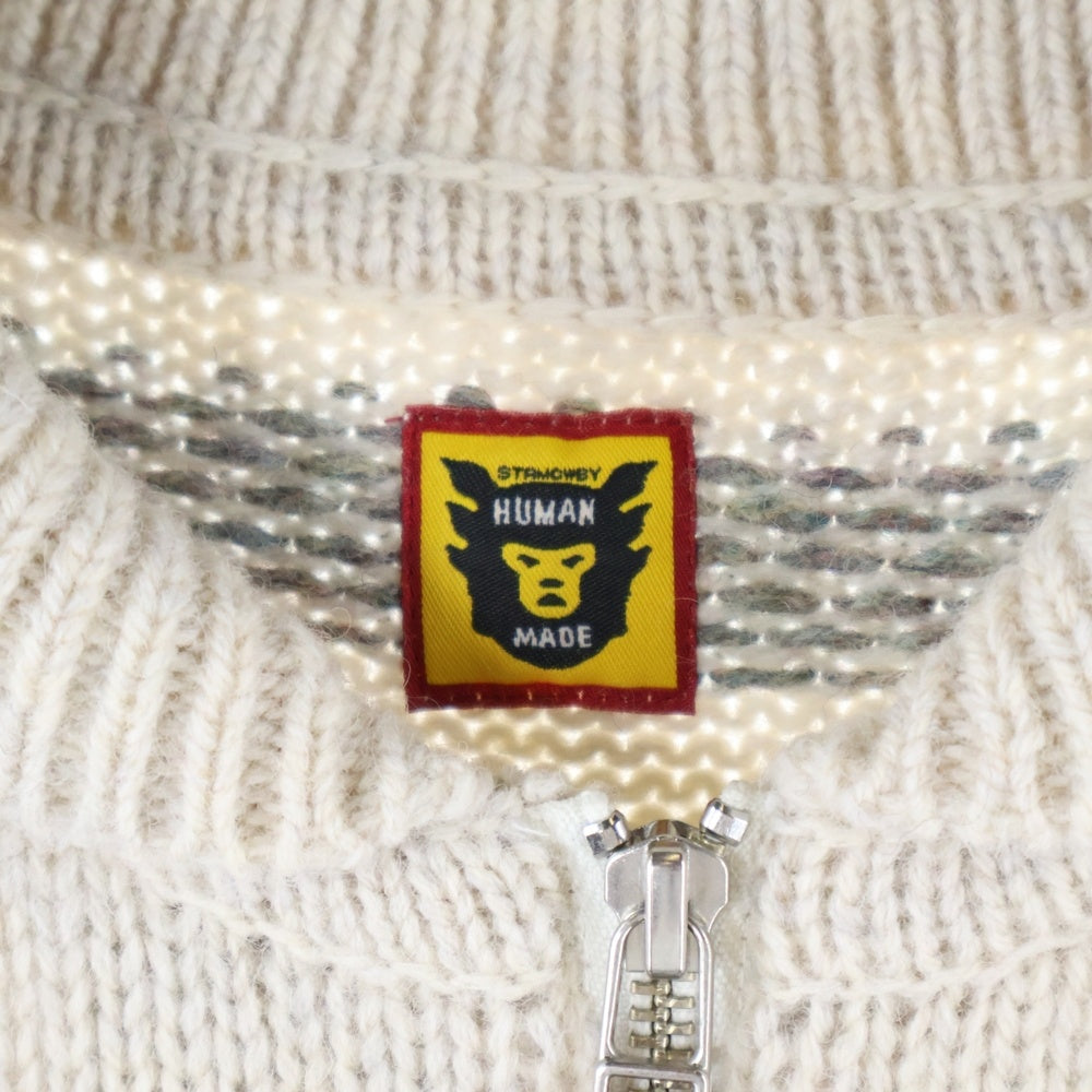 HUMAN MADE(ヒューマンメイド) Animal Half Zip Knit Sweater アニマル総柄 ハーフジップ ニット セーターHM28CS015