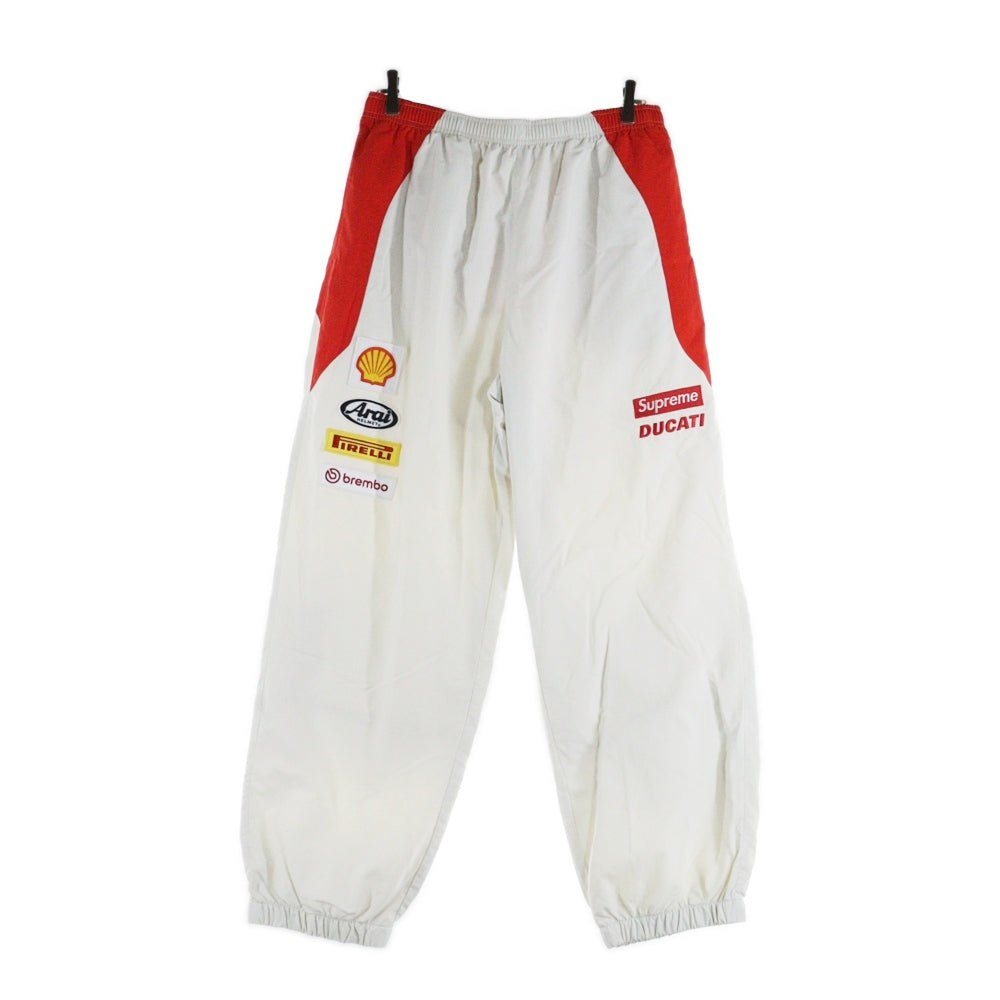 SUPREME(シュプリーム) 24SS Ducati Track Pant ドゥカティ ワッペン付き トラックパンツ ホワイト/レッド