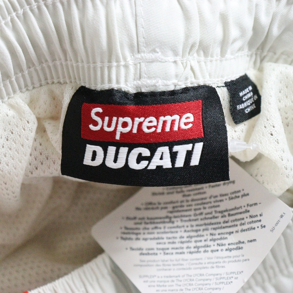 SUPREME(シュプリーム) 24SS Ducati Track Pant ドゥカティ ワッペン付き トラックパンツ ホワイト/レッド
