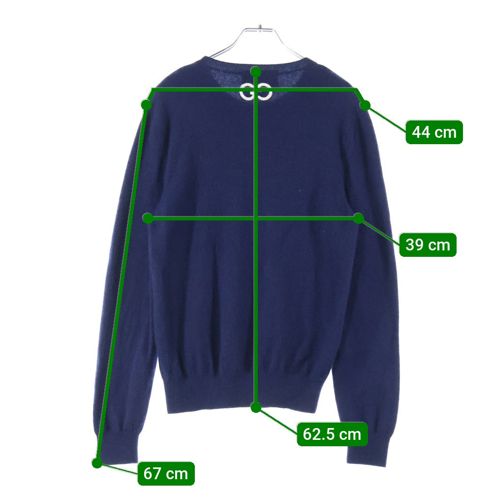 GUCCI(グッチ) CASHMERE GG LOGO EMBROIDERY SWEATER カシミヤニットセーター ネイビー 597736 XKA5B