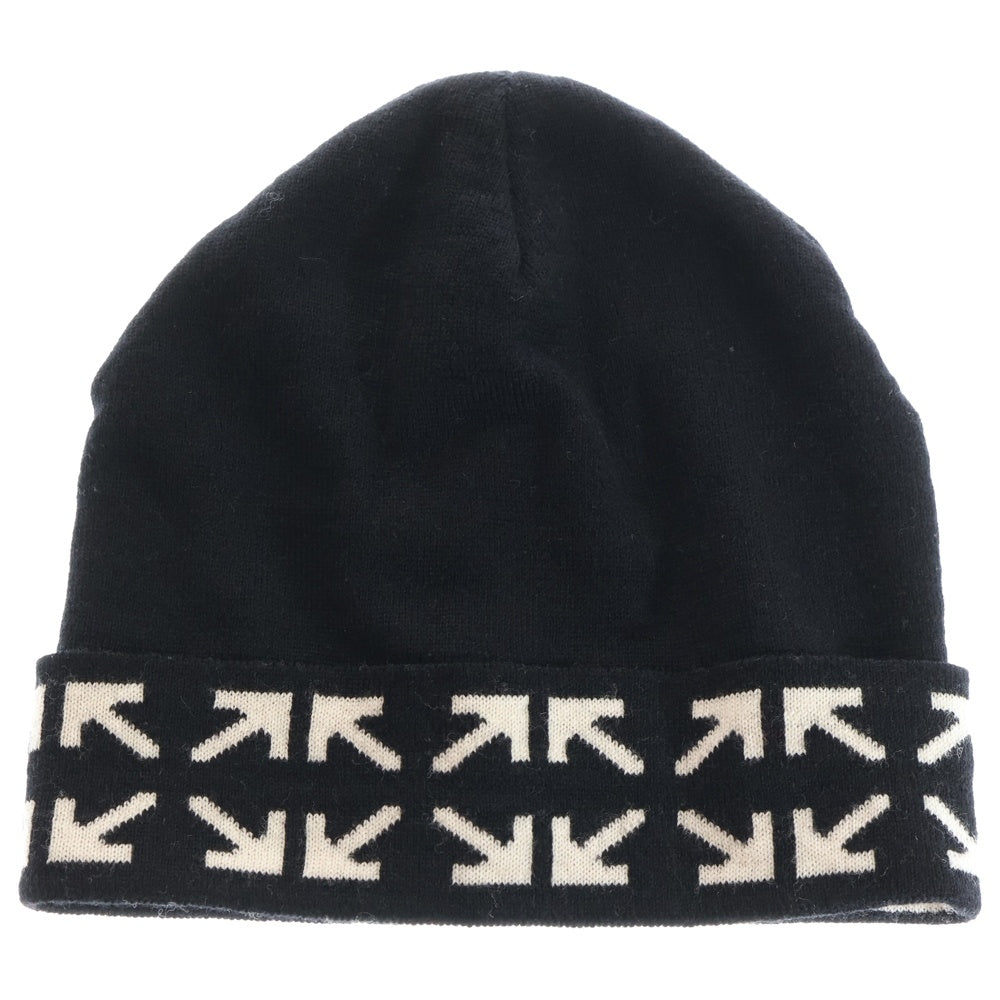 OFF-WHITE(オフホワイト) ARROWS BEANIE アローズ ロゴ ニットビーニー キャップ 帽子 ブラック OMLC012E20KNI001