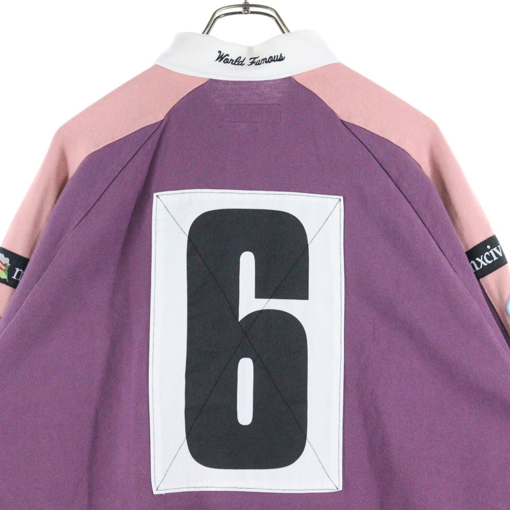 SUPREME(シュプリーム) 24AW Chest Stripe Rugby チェスト ストライプ ラグビー 長袖ポロシャツ パープル