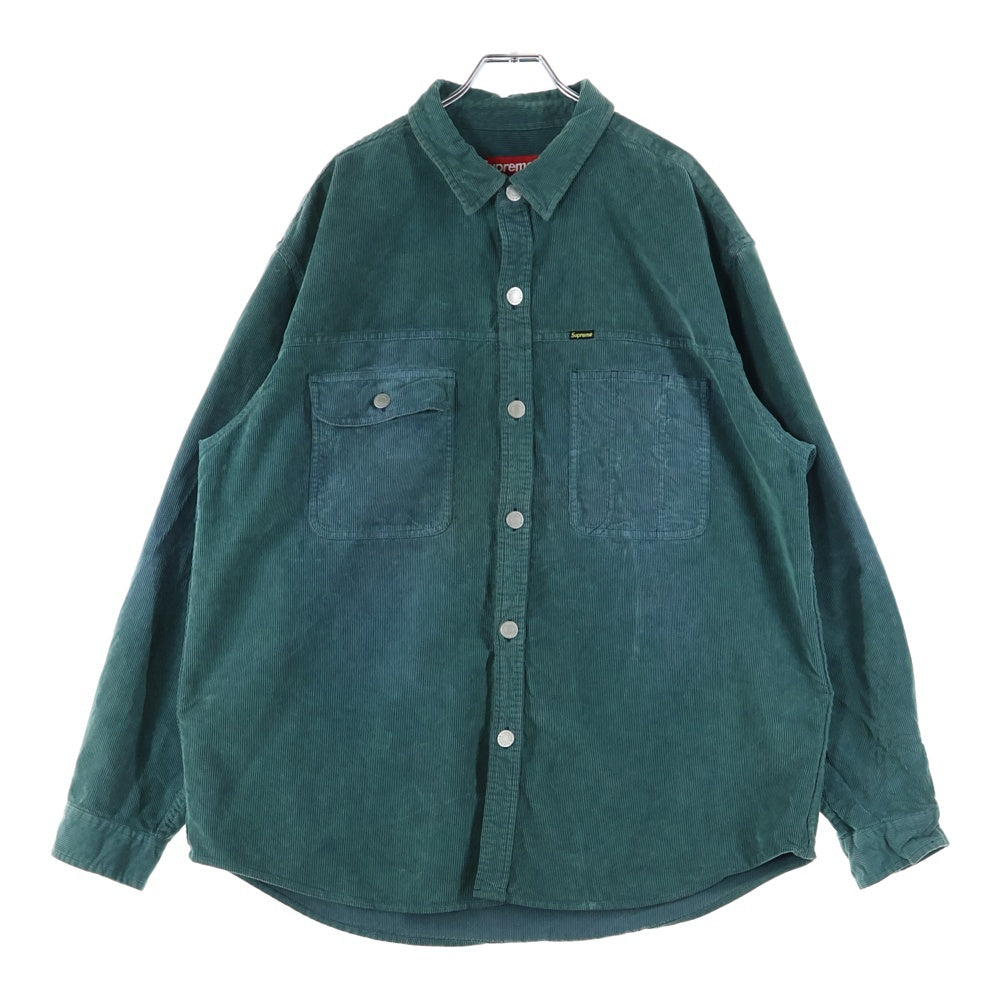 SUPREME(シュプリーム) 25SS Washed Corduroy Shirt ウォッシュド加工 長袖コーデュロイシャツ グリーン