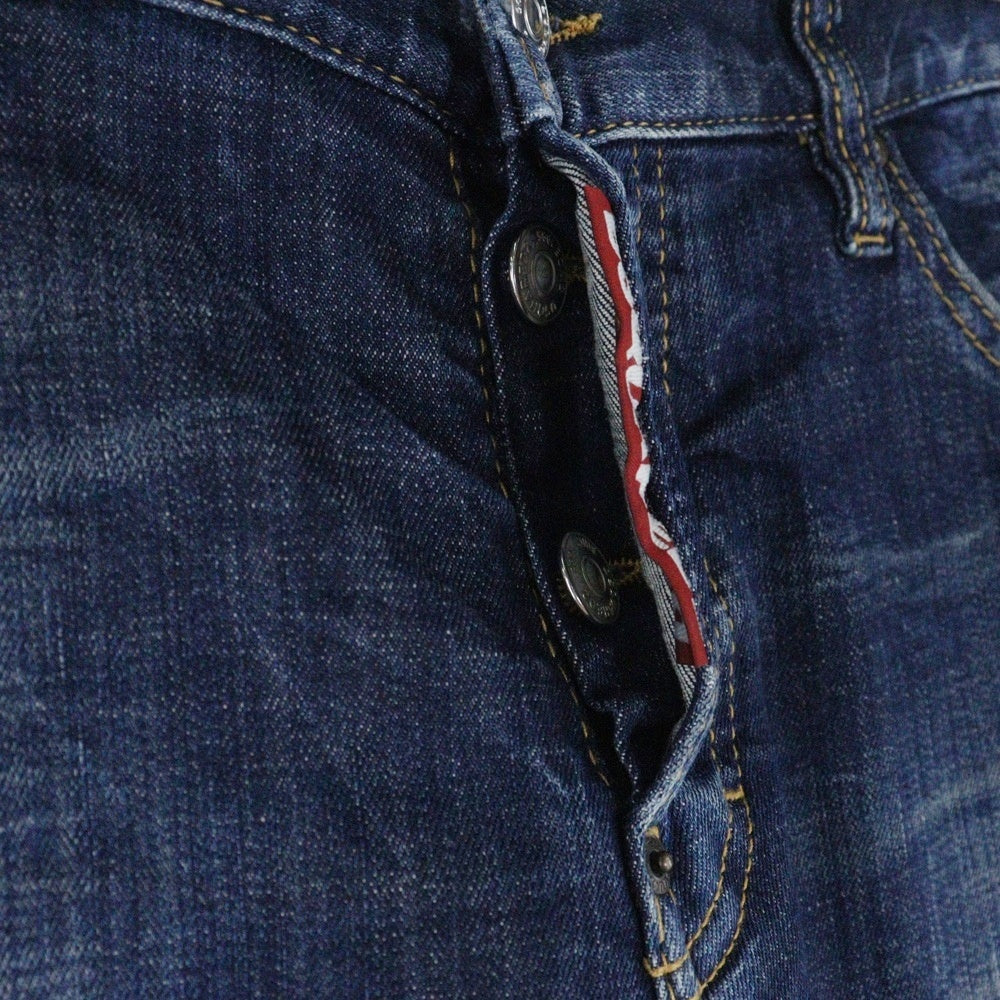 DSQUARED2(ディースクエアード) 20SS ダメージリペア加工ペイントスキニーデニムパンツ インディゴ S71LB0753 S30342