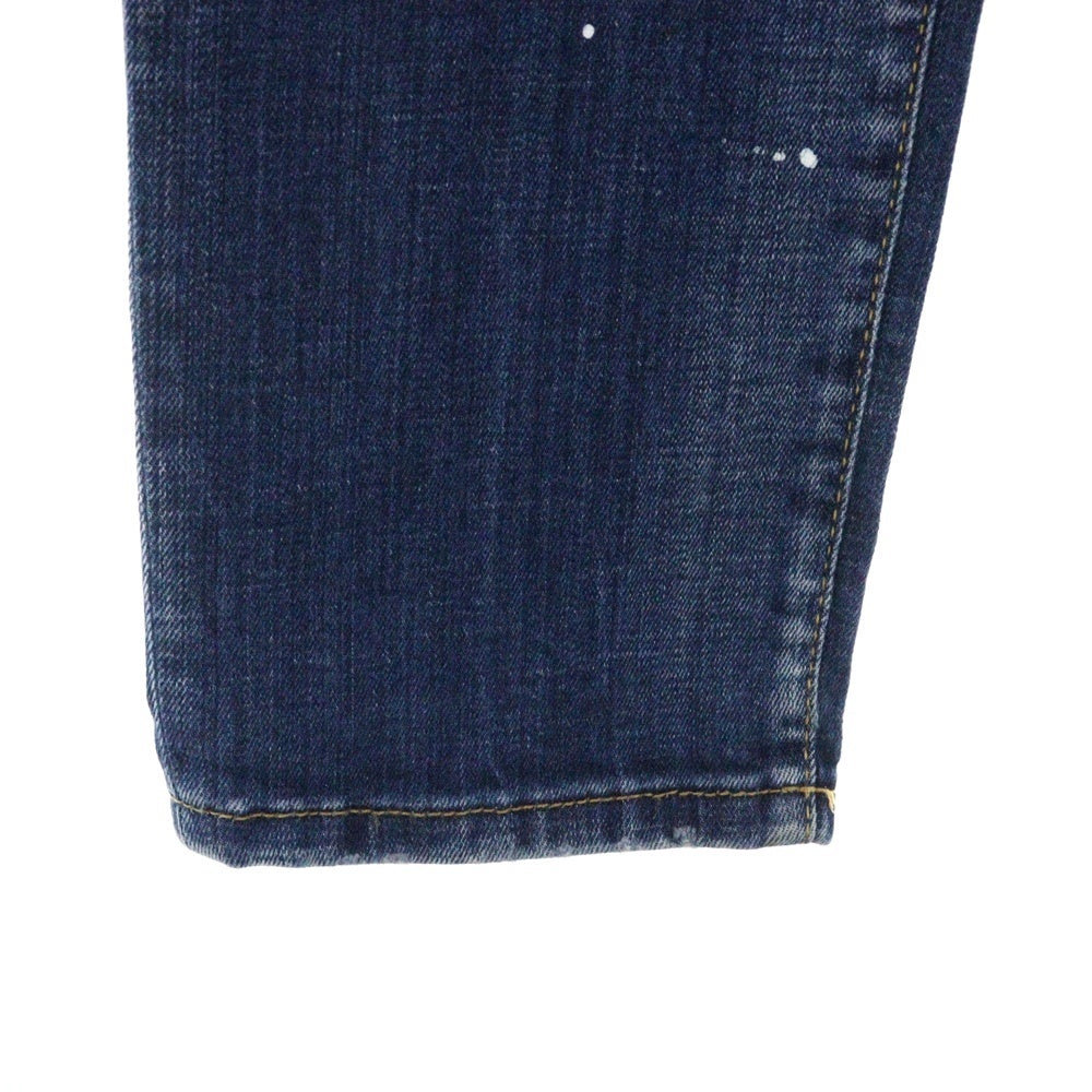 DSQUARED2(ディースクエアード) 20SS ダメージリペア加工ペイントスキニーデニムパンツ インディゴ S74LB0673 S30342