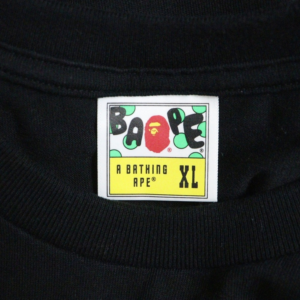 A BATHING APE(アベイシングエイプ) BABY MILO フロントプリント 半袖Tシャツ カットソー ブラック 002TEL301001M