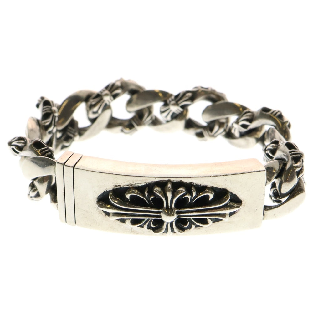 CHROME HEARTS(クロムハーツ) ID FLORAL CRS フローラルクロスIDファンシーリンク ブレスレット 11LINK シルバー BCA166