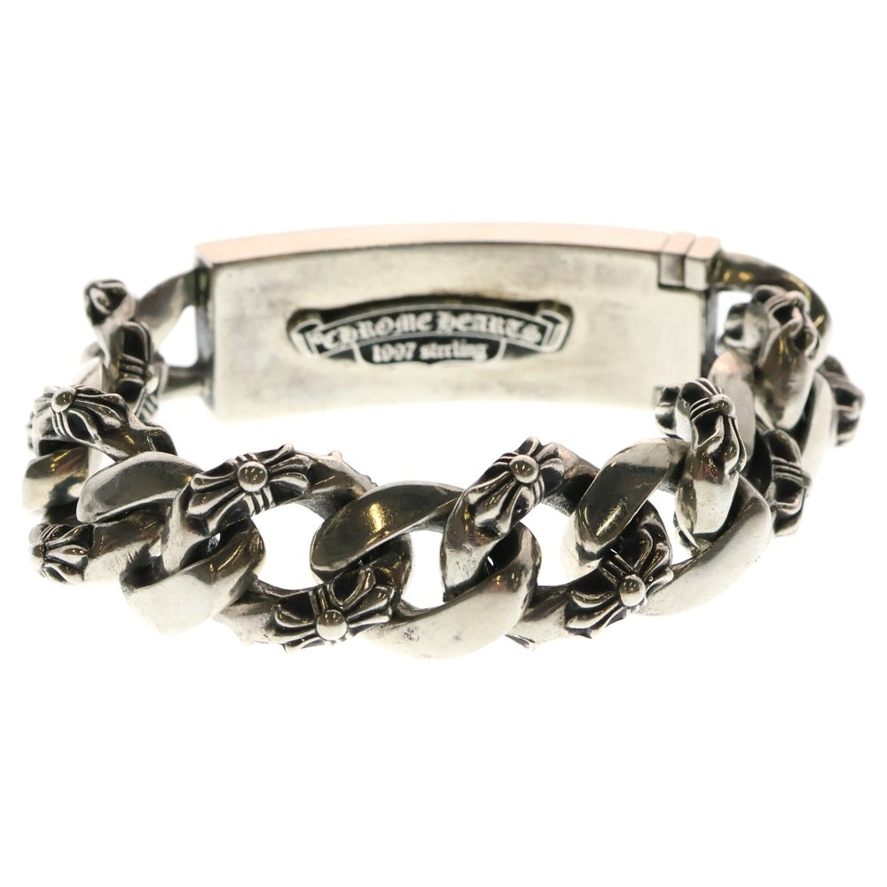 CHROME HEARTS(クロムハーツ) ID FLORAL CRS フローラルクロスIDファンシーリンク ブレスレット 11LINK シルバー BCA166