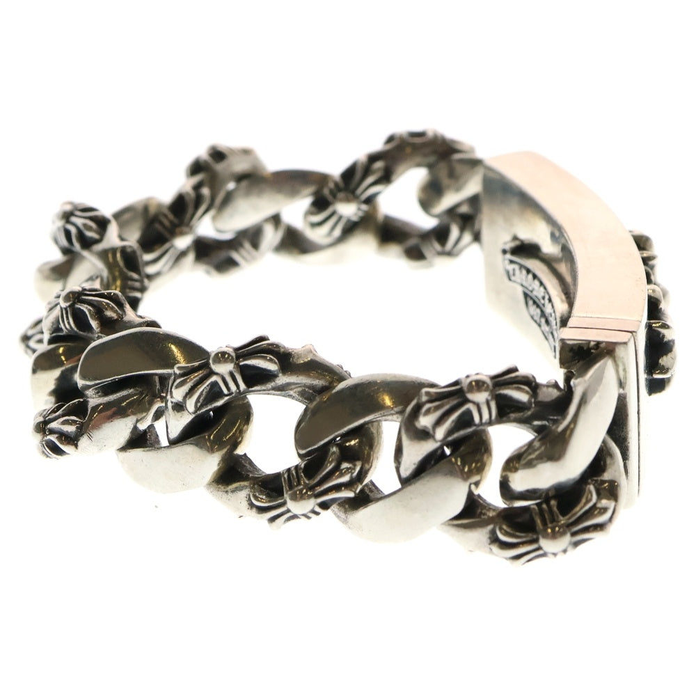 CHROME HEARTS(クロムハーツ) ID FLORAL CRS フローラルクロスIDファンシーリンク ブレスレット 11LINK シルバー BCA166