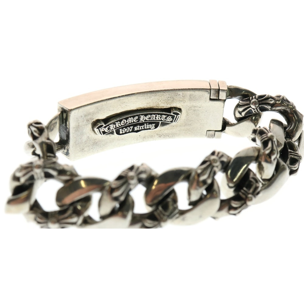 CHROME HEARTS(クロムハーツ) ID FLORAL CRS フローラルクロスIDファンシーリンク ブレスレット 11LINK シルバー BCA166