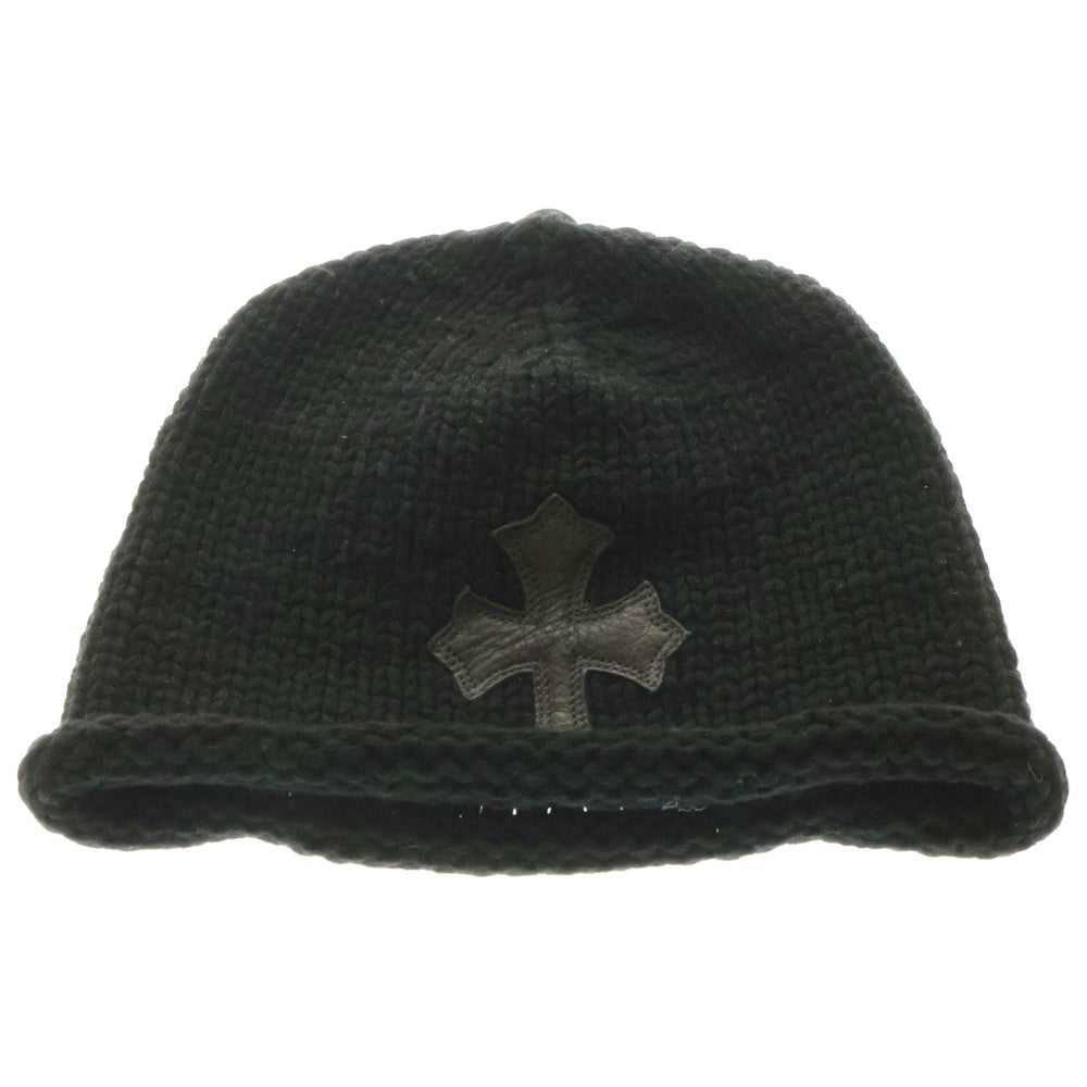 CHROME HEARTS(クロムハーツ) BEANIE CASH クロスパッチ カシミヤ ニットキャップ ビーニー 帽子 ブラック