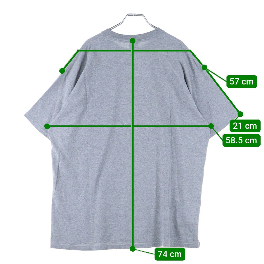 STUSSY(ステューシー) 00s OLD STUSSY KNOWLEDGE IS KING オールドステューシー グラフィックプリント クルーネック 半袖Tシャツ カットソー グレー