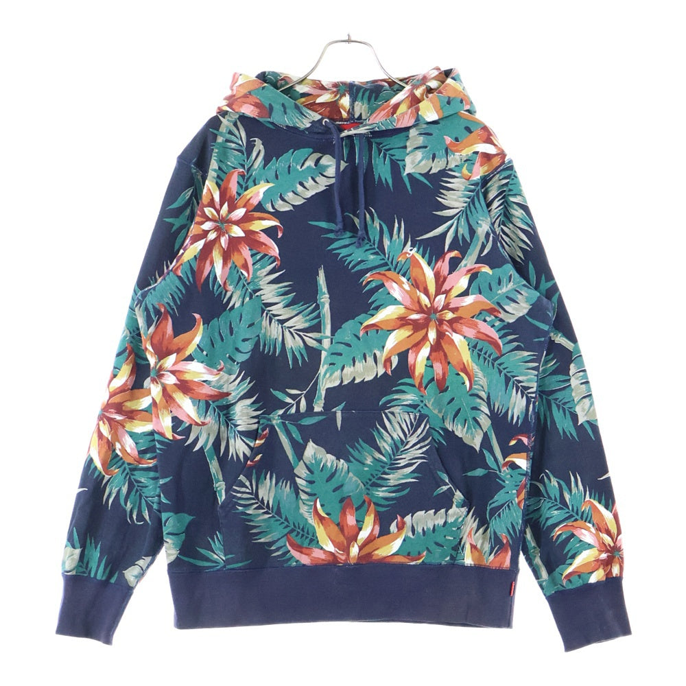 SUPREME(シュプリーム) 12SS Floral Pullover フローラル プルオーバー 総柄 スウェットパーカー ネイビー/グリーン