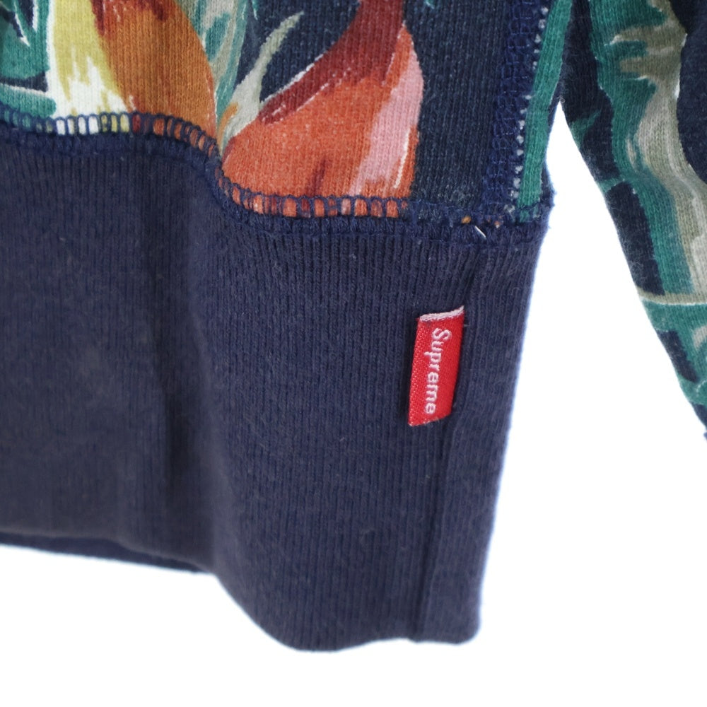 SUPREME(シュプリーム) 12SS Floral Pullover フローラル プルオーバー 総柄 スウェットパーカー ネイビー/グリーン