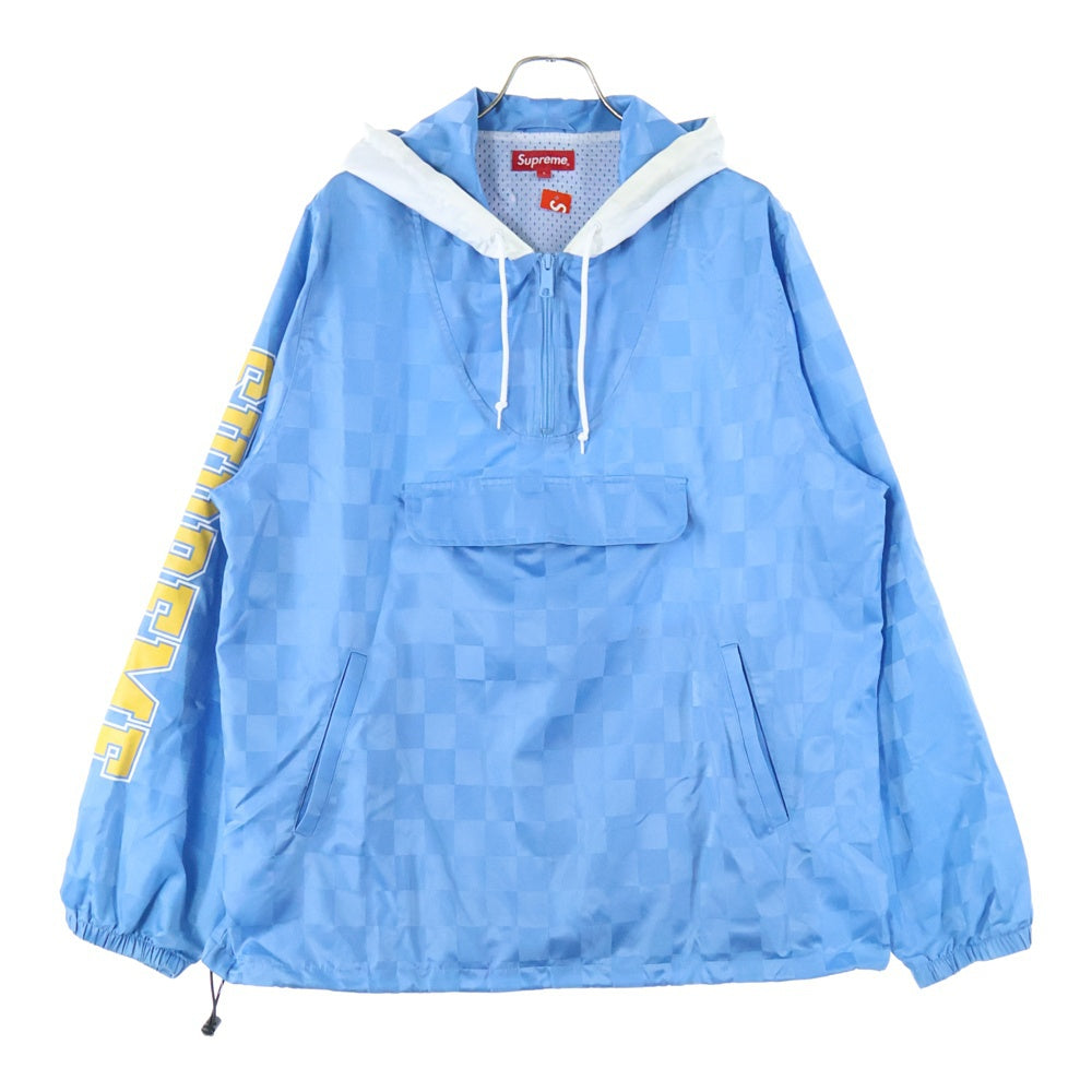 SUPREME(シュプリーム) 17SS Checkered Nylon Hooded Pullover チェック ナイロン プルオーバーパーカーフーディ ブルー