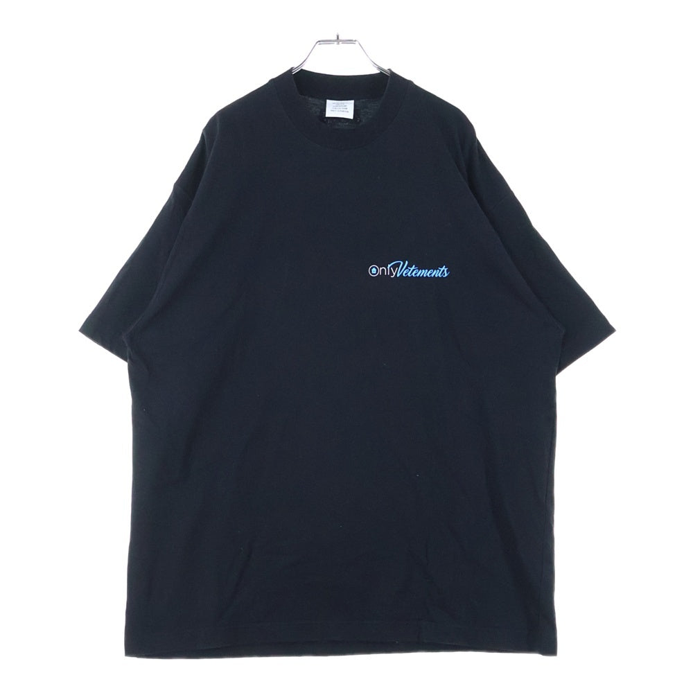 VETEMENTS(ヴェトモン) 25SS Only フロントプリント 半袖Tシャツ カットソー ブラック UA53TR160B