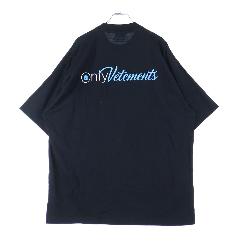 VETEMENTS(ヴェトモン) 25SS Only フロントプリント 半袖Tシャツ カットソー ブラック UA53TR160B
