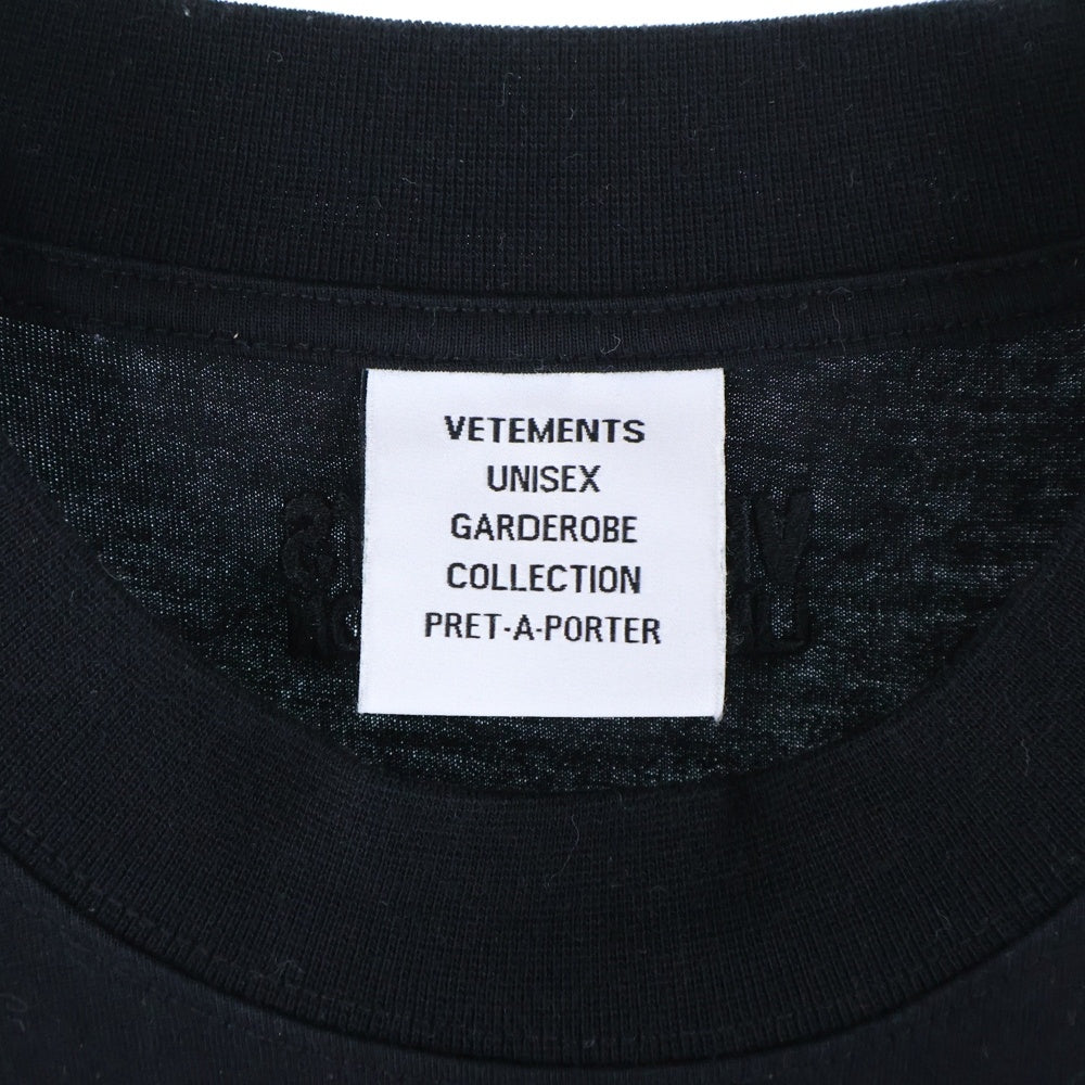 VETEMENTS(ヴェトモン) 25SS Only フロントプリント 半袖Tシャツ カットソー ブラック UA53TR160B