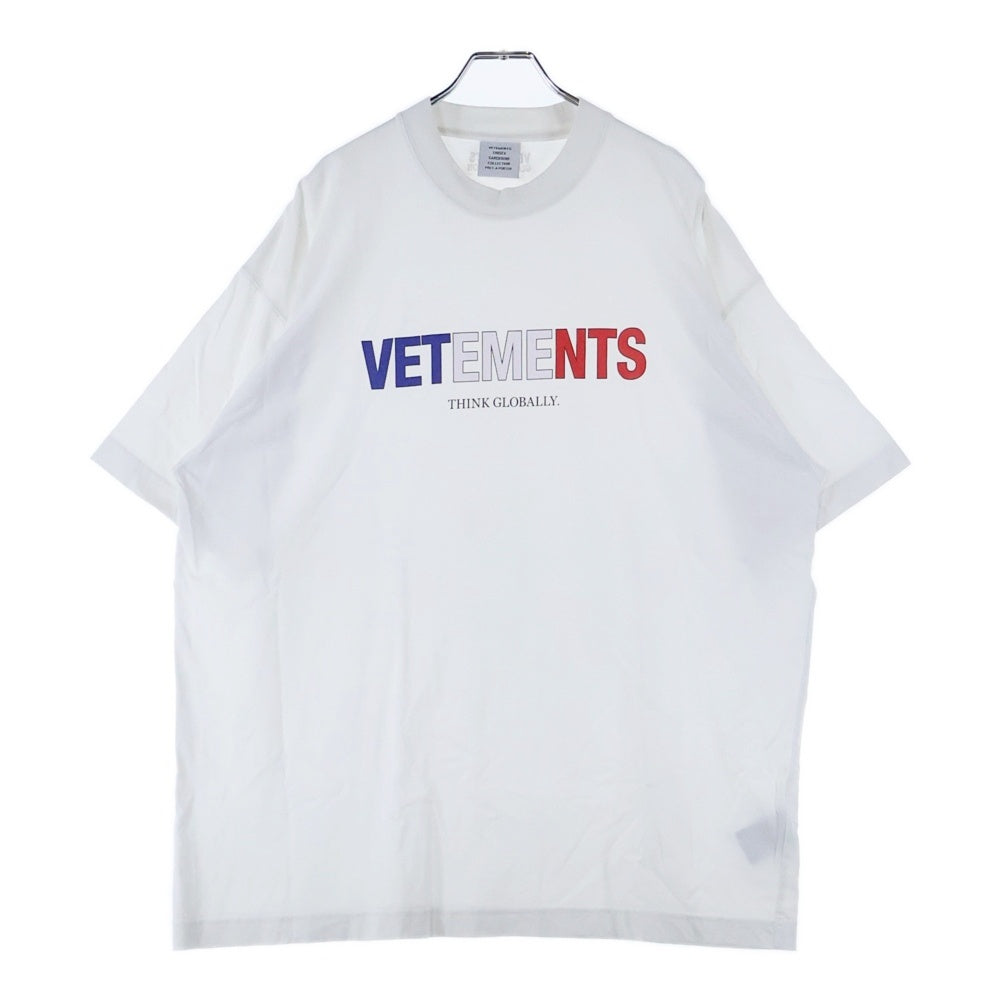 VETEMENTS(ヴェトモン) 21AW FRANCE LOGO フロントプリント 半袖Tシャツ カットソー ホワイト UA52TR290F