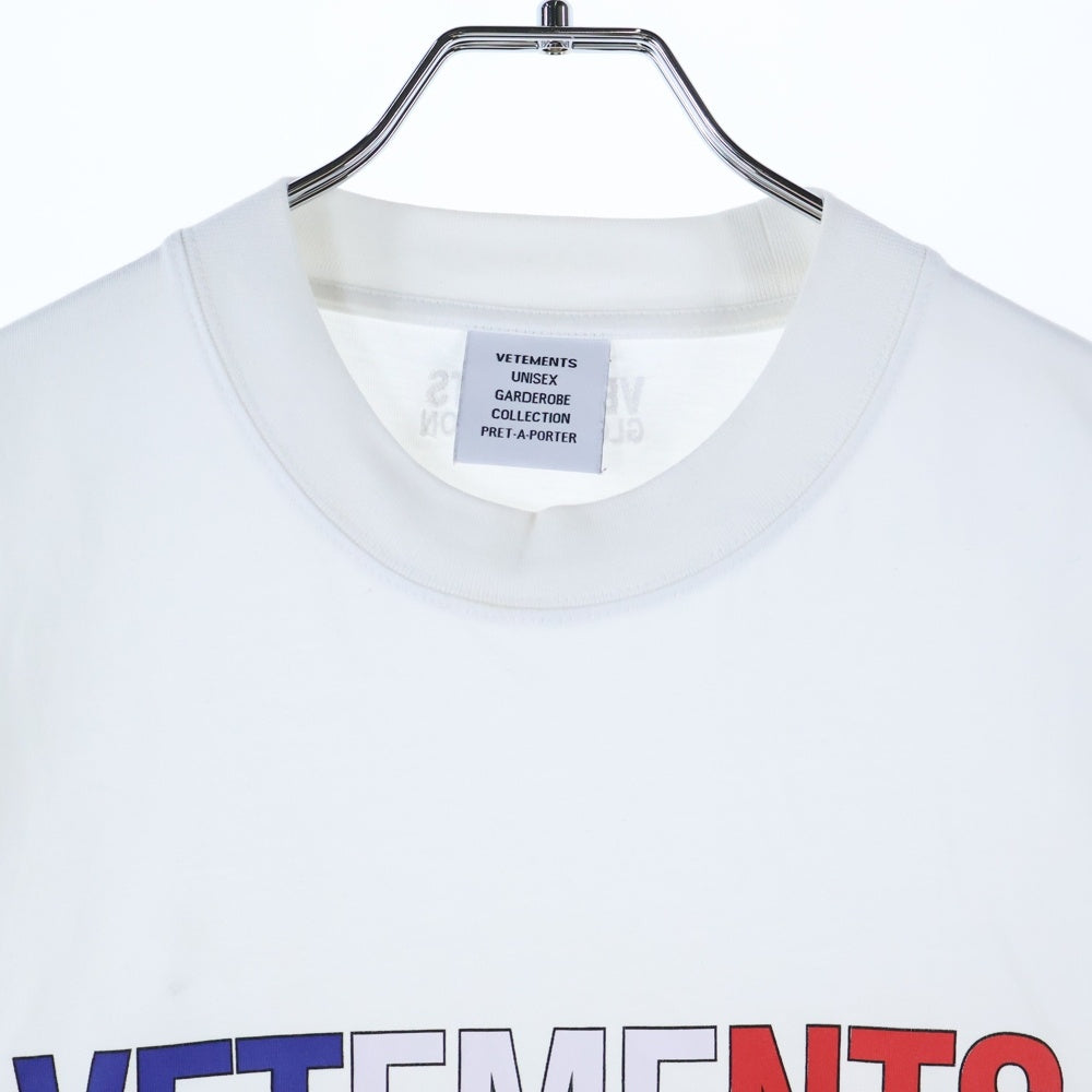 VETEMENTS(ヴェトモン) 21AW FRANCE LOGO フロントプリント 半袖Tシャツ カットソー ホワイト UA52TR290F