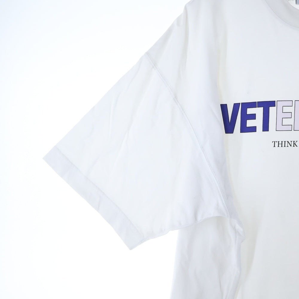 VETEMENTS(ヴェトモン) 21AW FRANCE LOGO フロントプリント 半袖Tシャツ カットソー ホワイト UA52TR290F