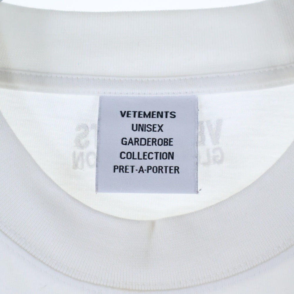 VETEMENTS(ヴェトモン) 21AW FRANCE LOGO フロントプリント 半袖Tシャツ カットソー ホワイト UA52TR290F