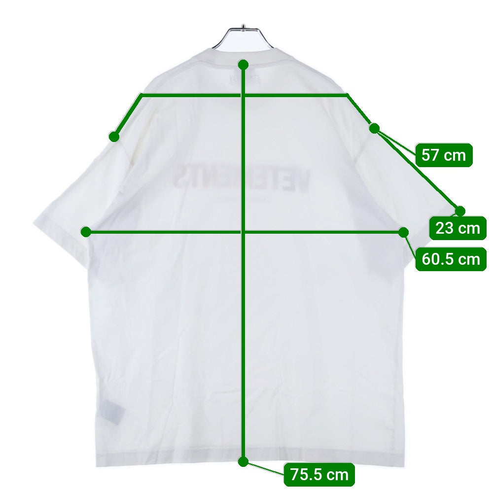 VETEMENTS(ヴェトモン) 21AW FRANCE LOGO フロントプリント 半袖Tシャツ カットソー ホワイト UA52TR290F