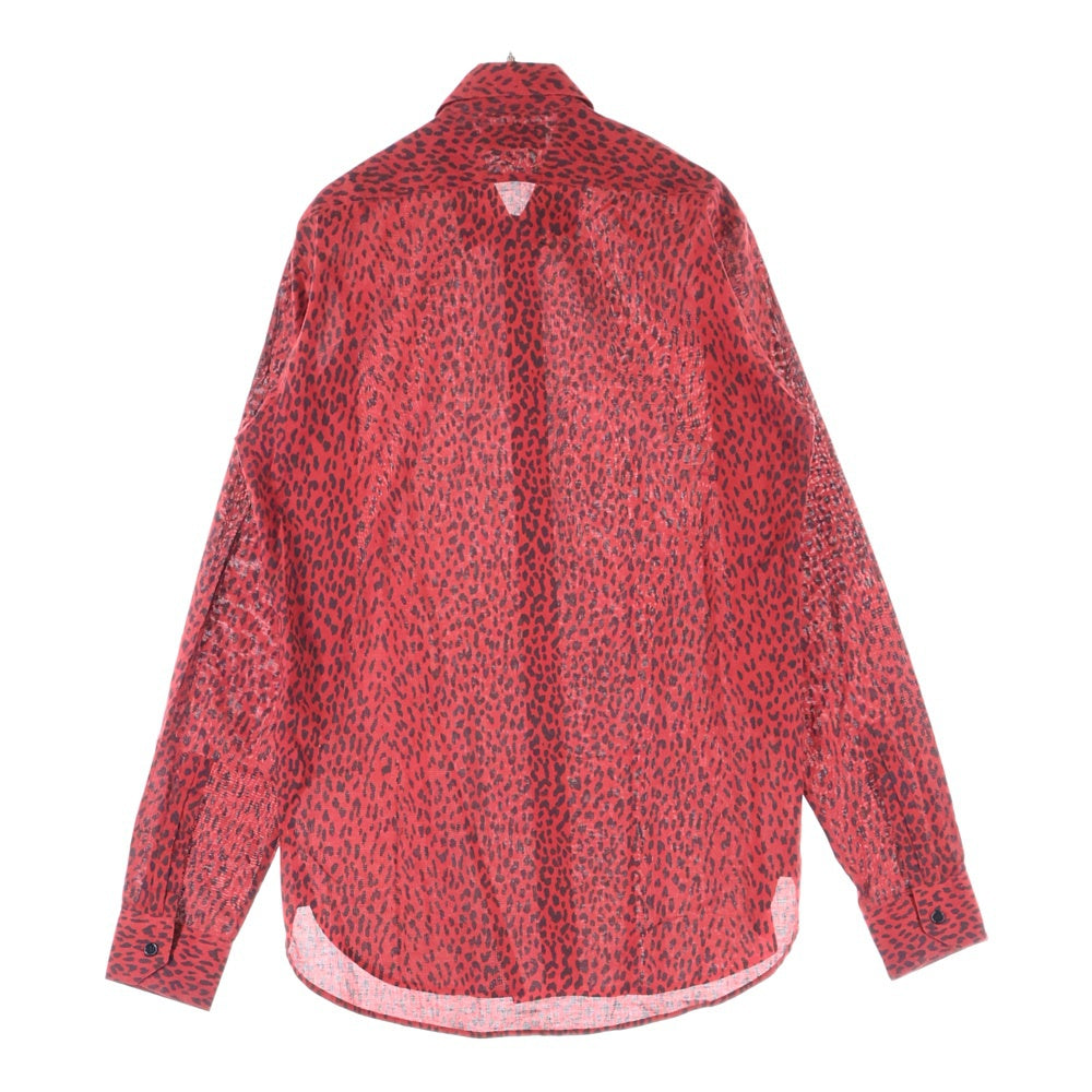 SAINT LAURENT PARIS(サンローランパリ) 13AW エディ期 Leopard Shirt ベイビーキャット レオパード ロングスリーブ 長袖シャツ レッド 340855 Y736F