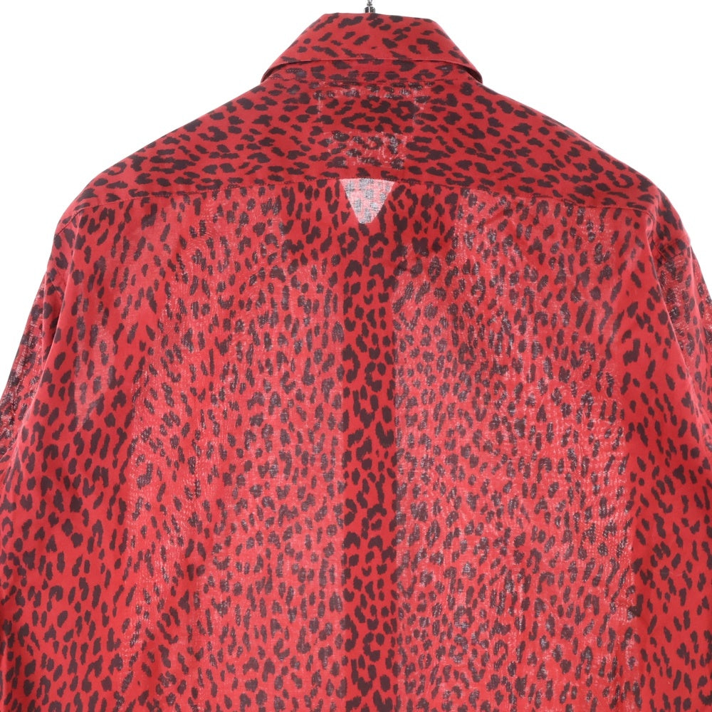 SAINT LAURENT PARIS(サンローランパリ) 13AW エディ期 Leopard Shirt ベイビーキャット レオパード ロングスリーブ 長袖シャツ レッド 340855 Y736F