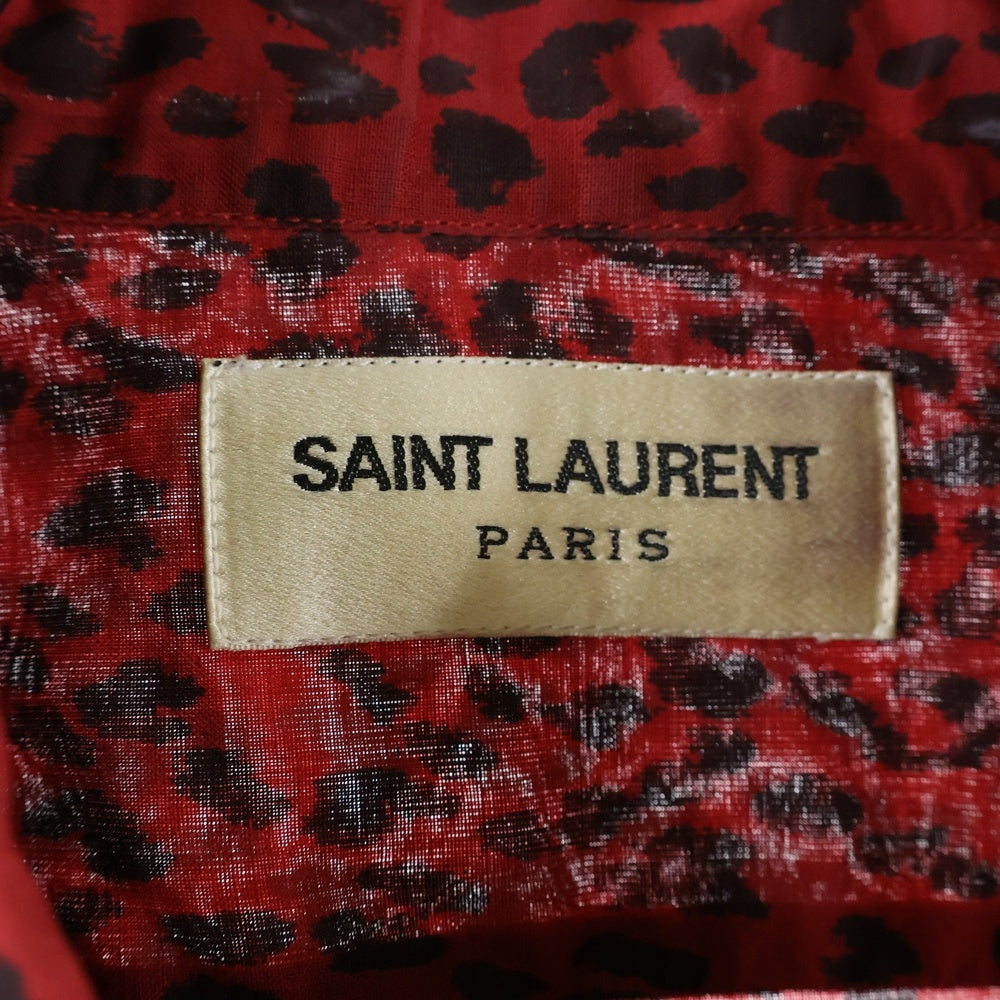 SAINT LAURENT PARIS(サンローランパリ) 13AW エディ期 Leopard Shirt ベイビーキャット レオパード ロングスリーブ 長袖シャツ レッド 340855 Y736F