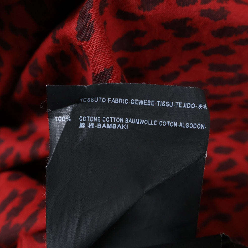 SAINT LAURENT PARIS(サンローランパリ) 13AW エディ期 Leopard Shirt ベイビーキャット レオパード ロングスリーブ 長袖シャツ レッド 340855 Y736F