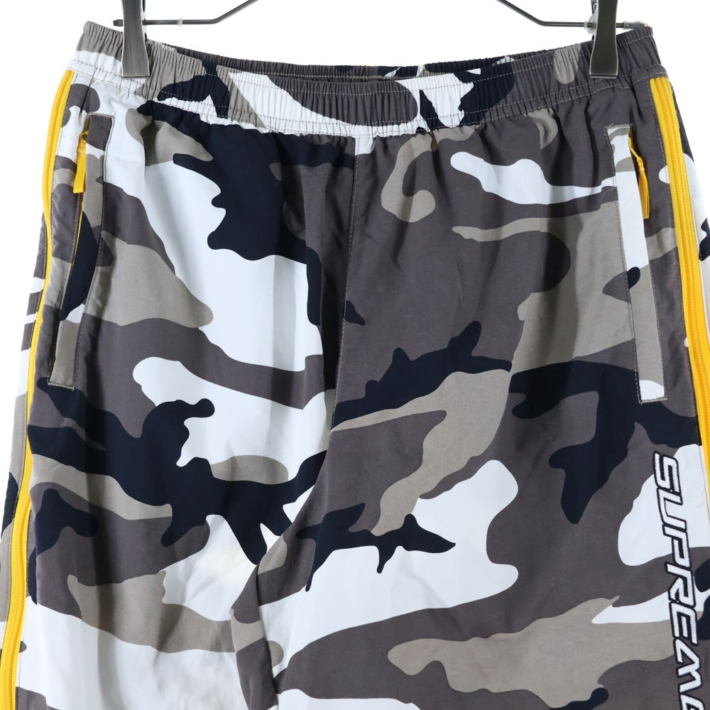 SUPREME(シュプリーム) 25SS Contrast Zip Warm Up Pants コントラスト ジップ ウォームアップ パンツ スノーカモ ブラック/グレー