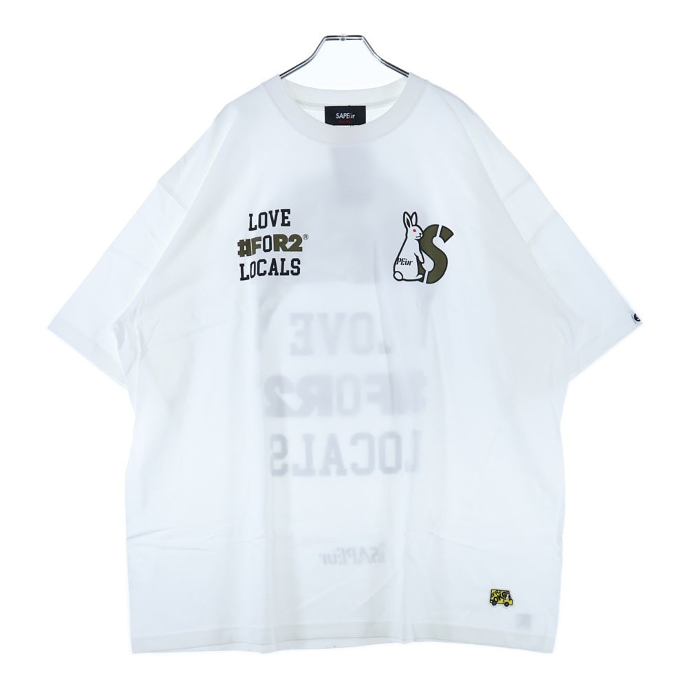 SAPEur(サプール) ×FR2 LOVE #FOR2 LOCALS 両面プリント 半袖 カットソー Tシャツ ホワイト