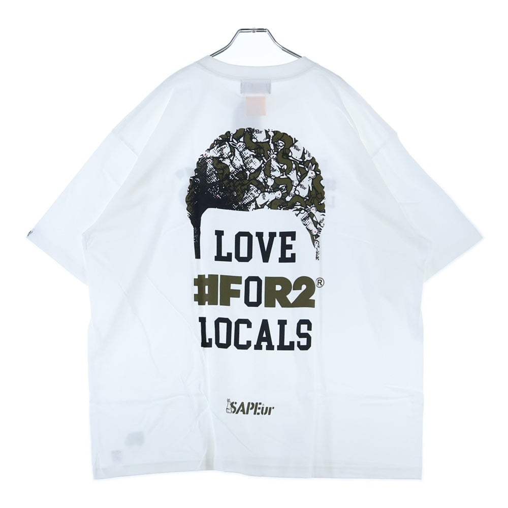 SAPEur(サプール) ×FR2 LOVE #FOR2 LOCALS 両面プリント 半袖 カットソー Tシャツ ホワイト