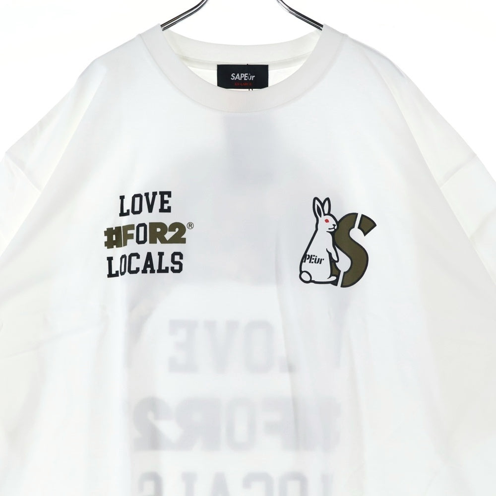 SAPEur(サプール) ×FR2 LOVE #FOR2 LOCALS 両面プリント 半袖 カットソー Tシャツ ホワイト