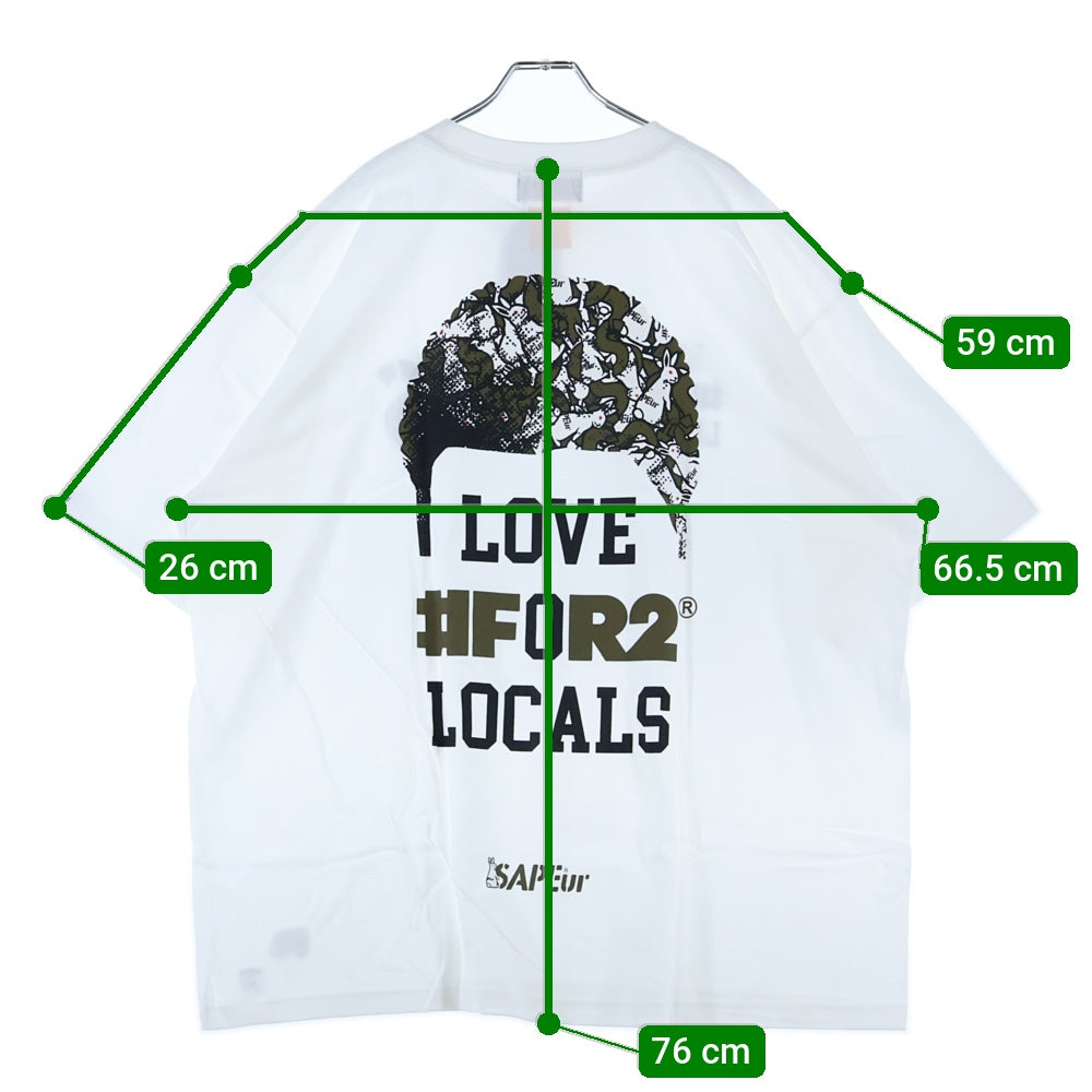 SAPEur(サプール) ×FR2 LOVE #FOR2 LOCALS 両面プリント 半袖 カットソー Tシャツ ホワイト