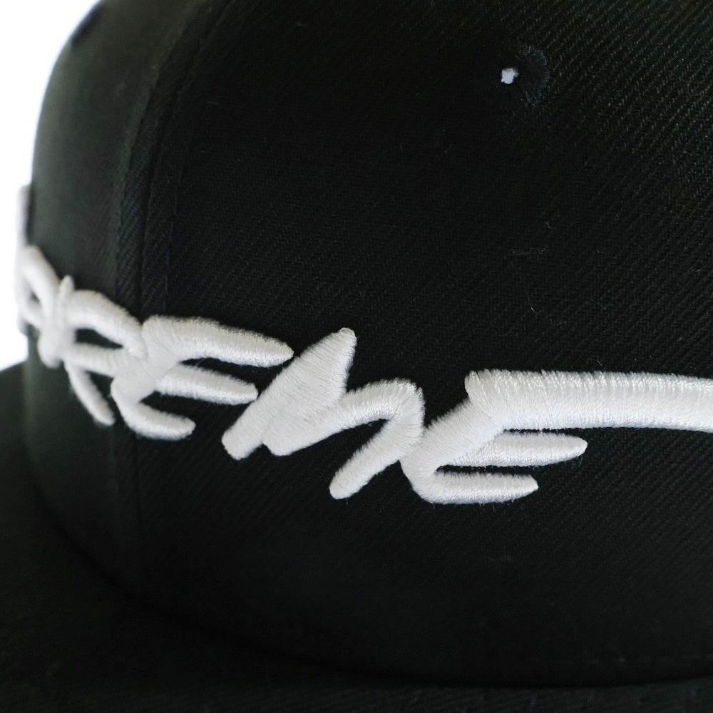 SUPREME(シュプリーム) 24SS ×NEW ERA Futura Cap ニューエラ フーチュラ ロゴ刺繍 6パネル ベースボールキャップ 帽子 ブラック