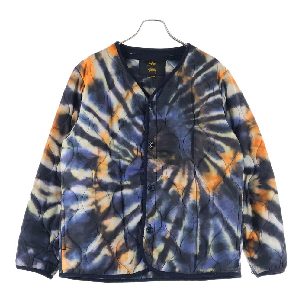 ALPHA INDUSTRIES(アルファ インダストリーズ) × STUSSY タイダイ柄 キルティング ジャケット ブルゾン マルチ TA1296-8000