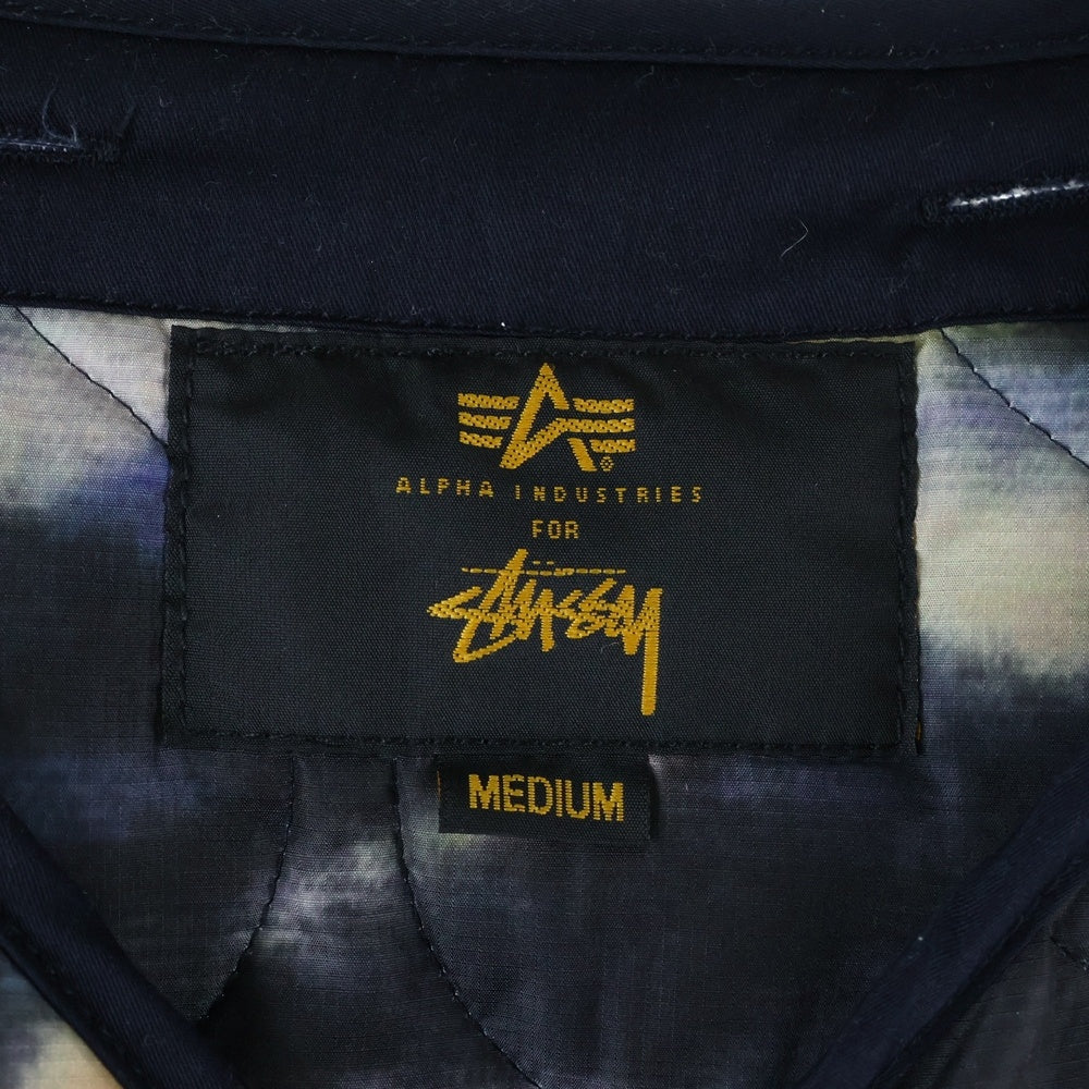 ALPHA INDUSTRIES(アルファ インダストリーズ) × STUSSY タイダイ柄 キルティング ジャケット ブルゾン マルチ TA1296-8000
