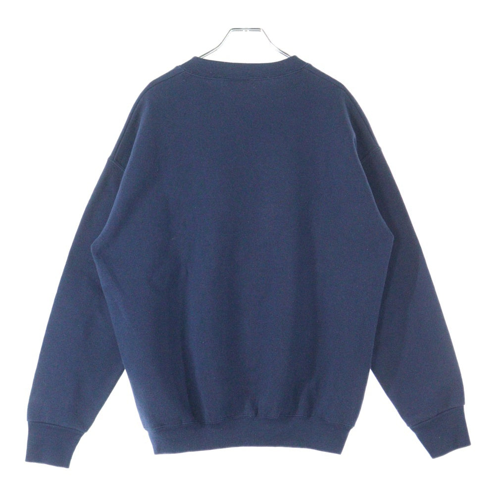 FRUIT OF THE LOOM(フルーツオブザルーム) 90s USA フロント ロゴ刺繍 クルースウェット ネイビー