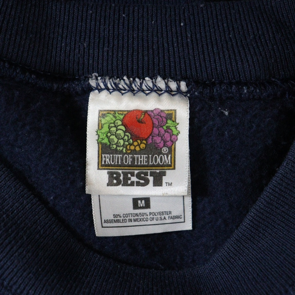 FRUIT OF THE LOOM(フルーツオブザルーム) 90s USA フロント ロゴ刺繍 クルースウェット ネイビー