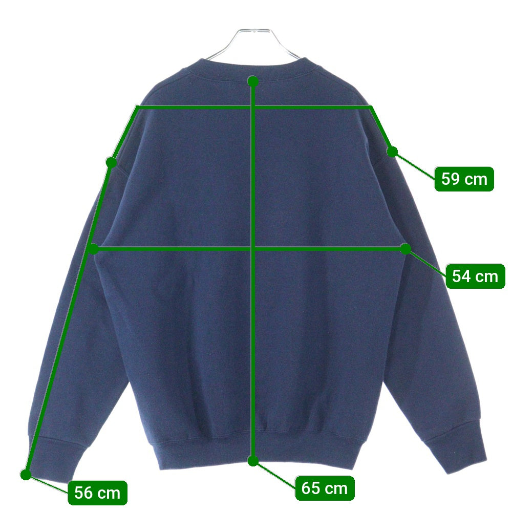 FRUIT OF THE LOOM(フルーツオブザルーム) 90s USA フロント ロゴ刺繍 クルースウェット ネイビー