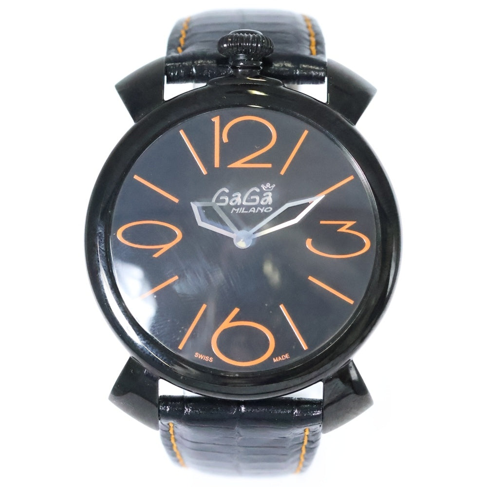 GaGa MILANO(ガガミラノ) Manuale Thin 46mm 5092.01 マヌアーレ シン 46mm クオーツ 腕時計 ブラック