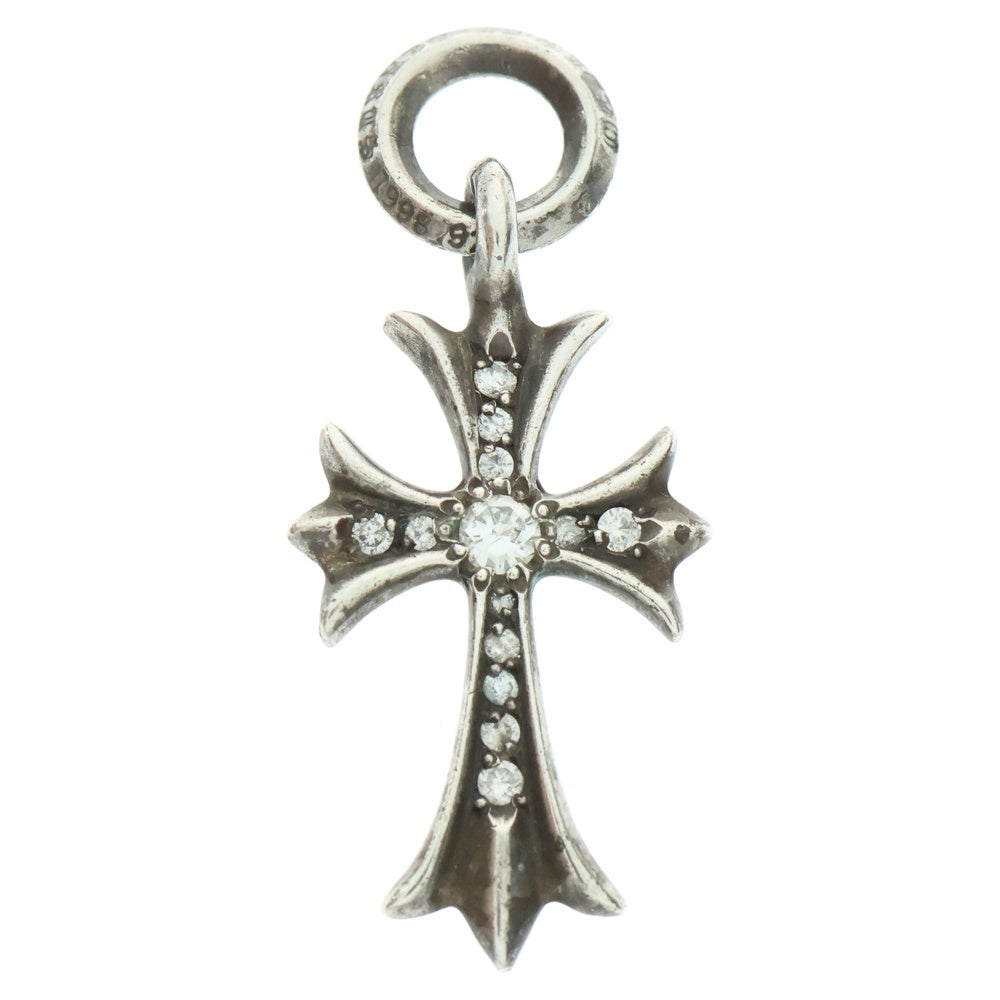 CHROME HEARTS(クロムハーツ) TINY CH CROSS P DMND タイニーCHクロス チャーム アフター パヴェ ダイヤ ネックレストップ シルバー BCA382